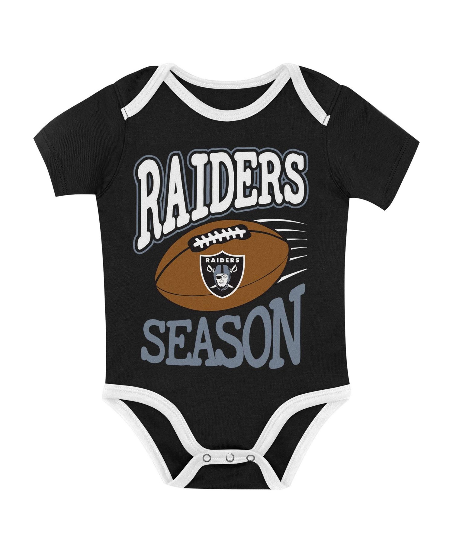 Baby Boys and Girls Las Vegas Raiders First Round Pick 3-Piece Bodysuit Set