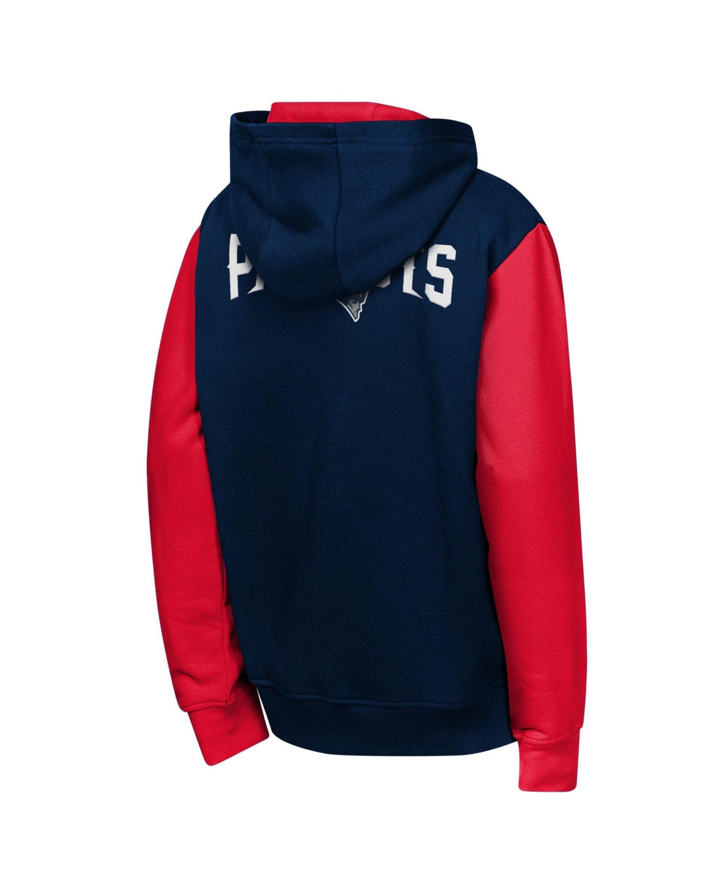 Big Boys and Girls Navy New England Patriots Stadium Colorblock Full-Zip Hoodie