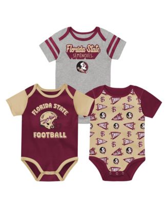 Baby Boys and Girls Garnet Florida State Seminoles Star Player Three-Piece Bodysuit Set