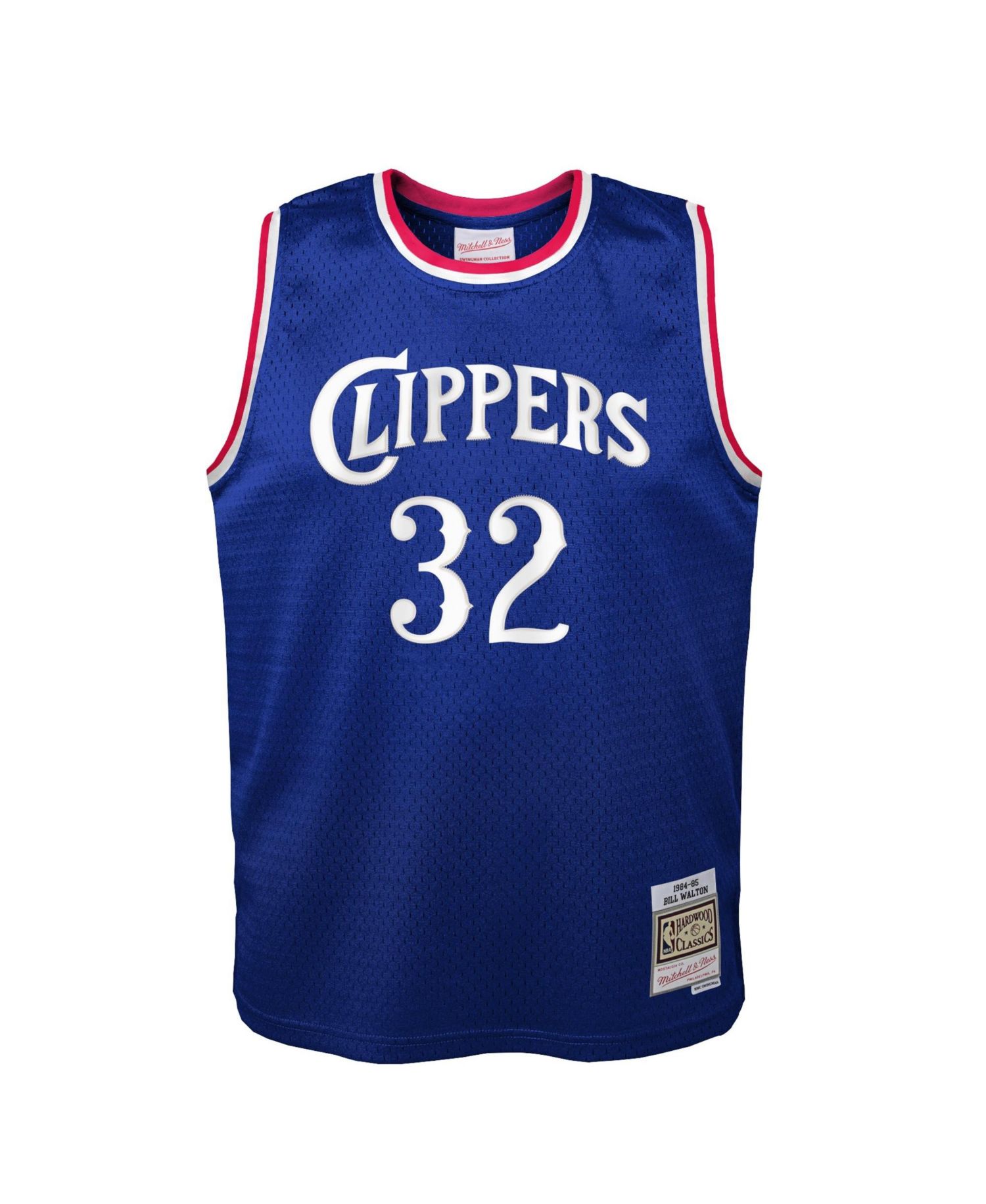 Big Boys and Girls Bill Walton Royal LA Clippers 1984/85 Hardwood Classics Swingman Jersey