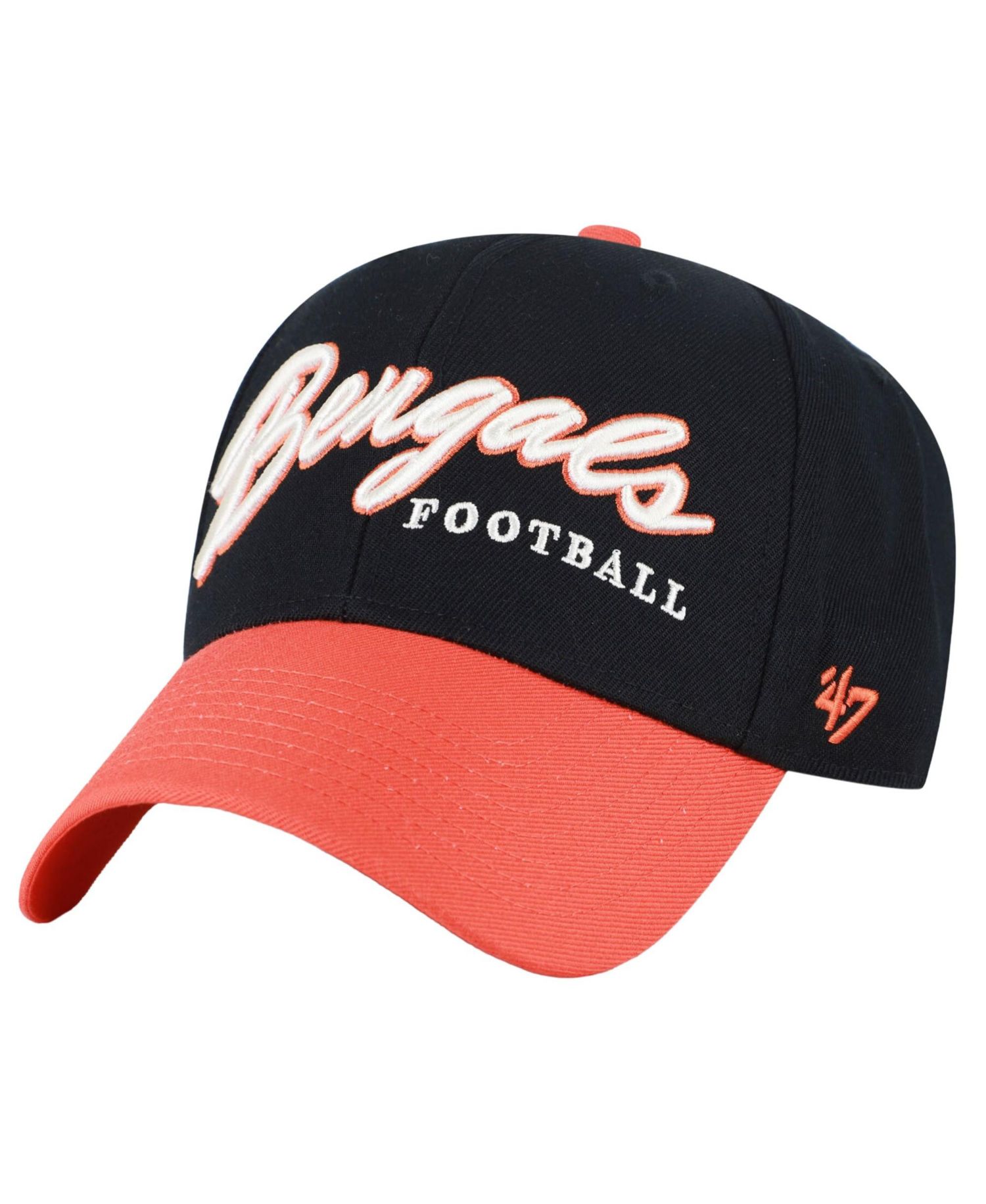 Men's '47 Black Cincinnati Bengals Throwback MVP Adjustable Hat