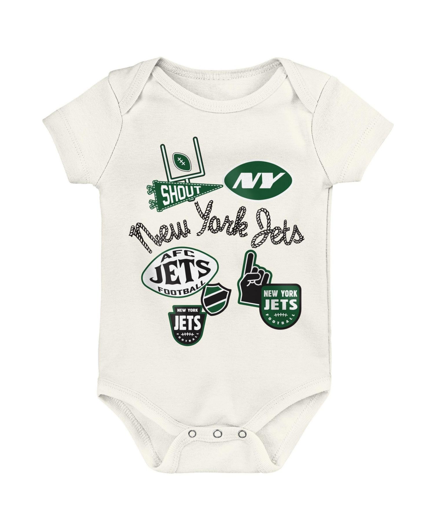 Baby Boys and Girls & Baby Boys and Girls New York Jets Littlest Player Three-Piece Bodysuit Set
