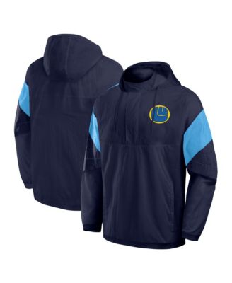 Men's Navy Leeds United Hooded Quarter-Zip Track Jacket