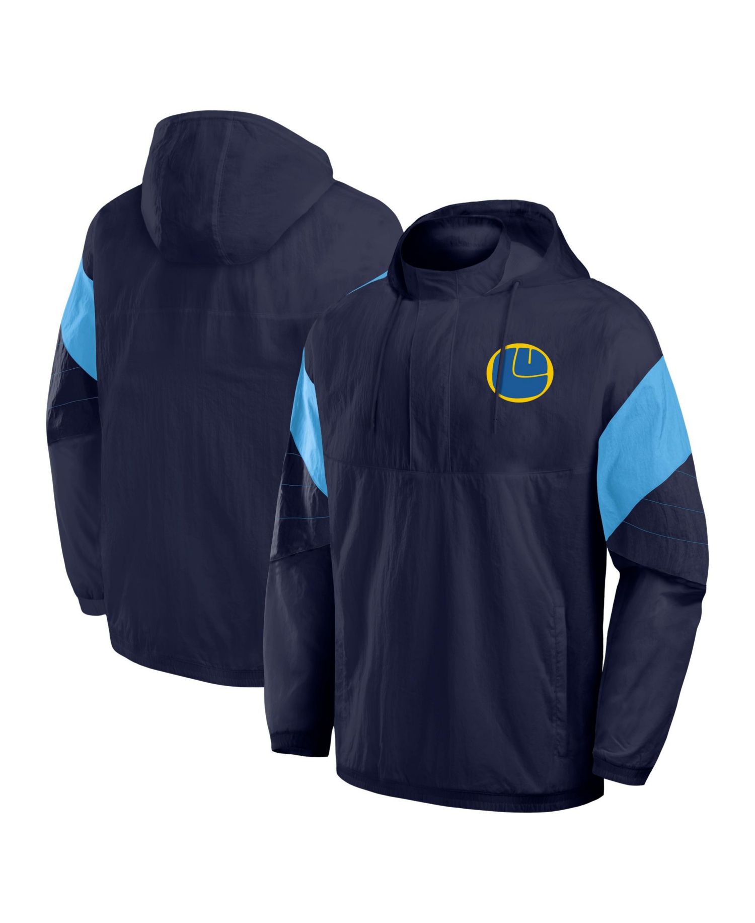 Men's Navy Leeds United Hooded Quarter-Zip Track Jacket