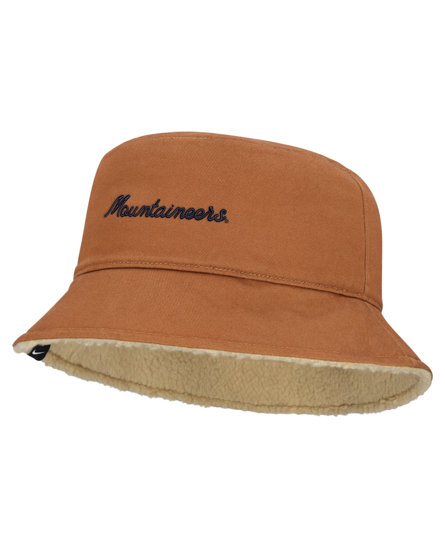 Men's and Women's Beige/Tan West Virginia Mountaineers Campus Prep Script Reversible Bucket Hat