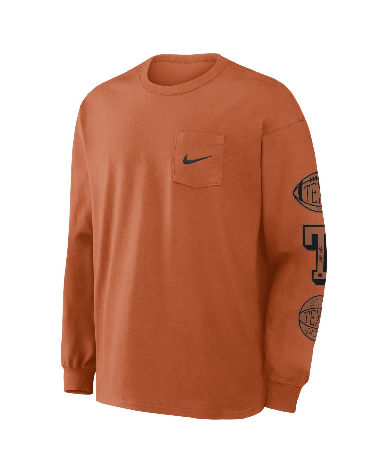 Men's Nike Texas Orange Texas Longhorns Academic Long Sleeve Pocket T-Shirt