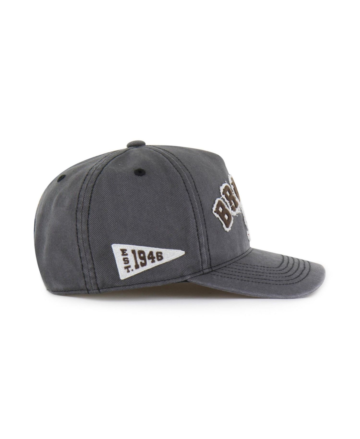 Men's '47 Charcoal Cleveland Browns Throwback Calderwood Well Worn Hitch Adjustable Hat