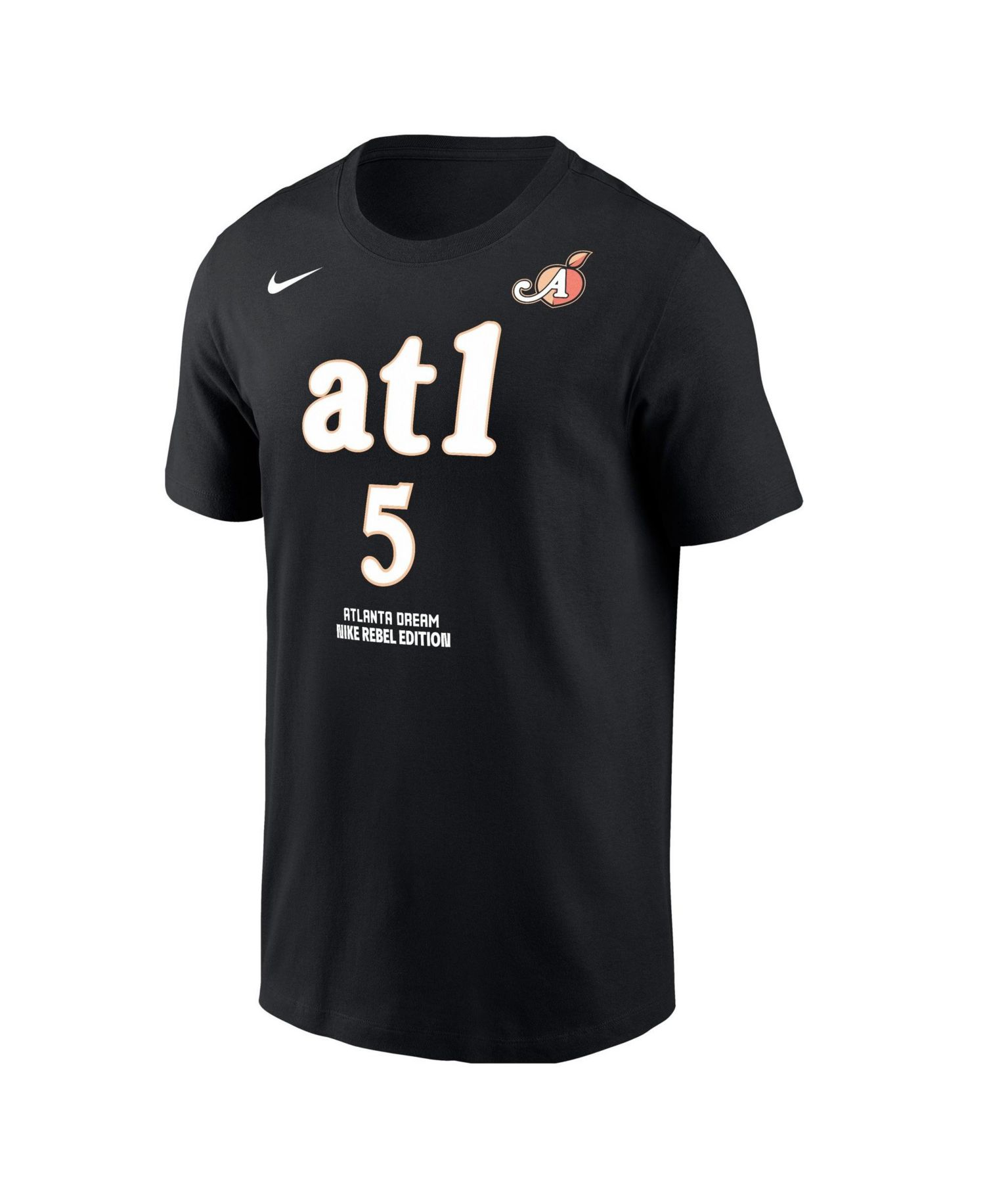 Men's Angel Reese Black Atlanta Dream Name & Number Rebel Edition T-Shirt