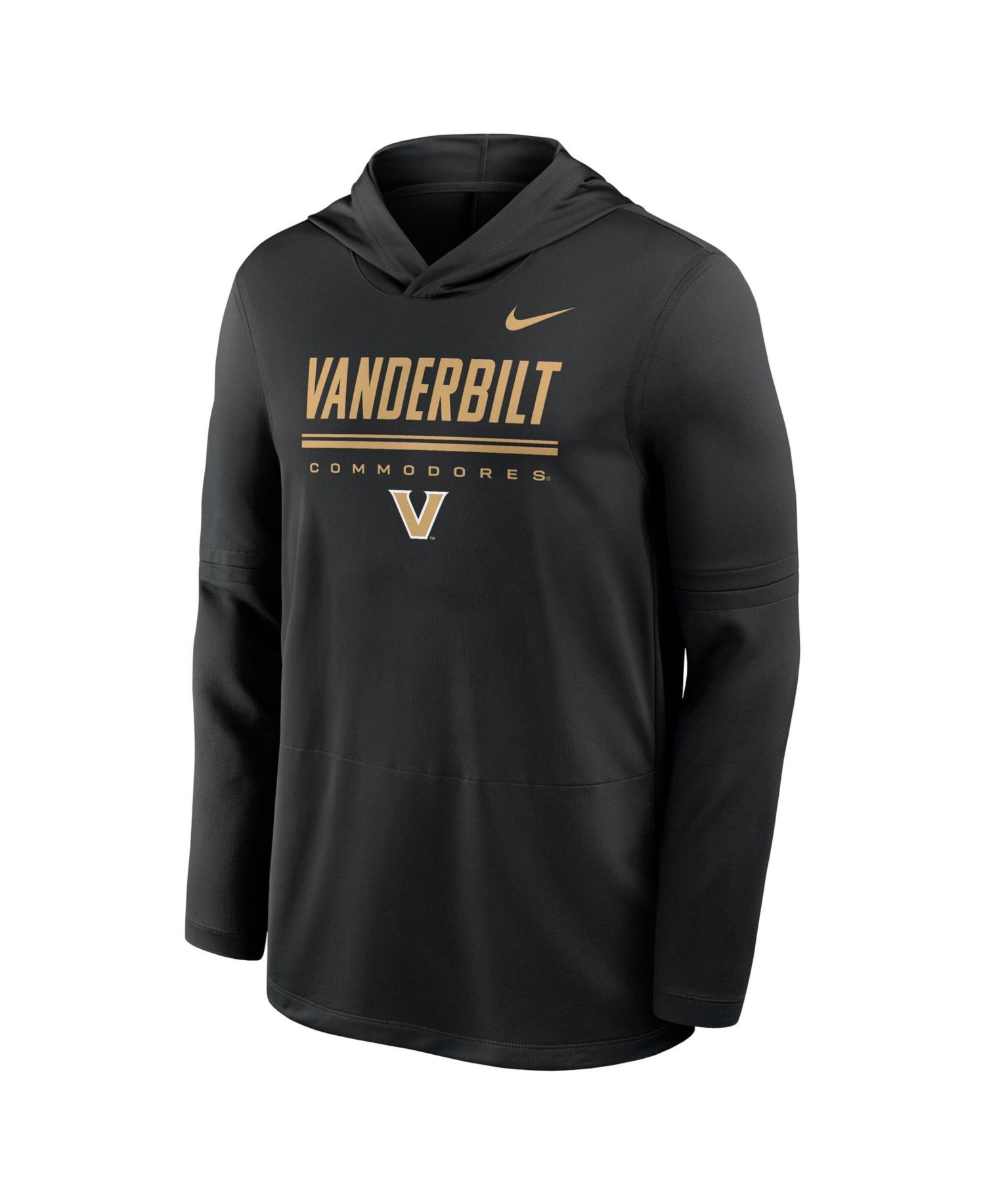 Men's Black Vanderbilt Commodores 2026 Sideline Dri-FIT Lightweight Hooded Top