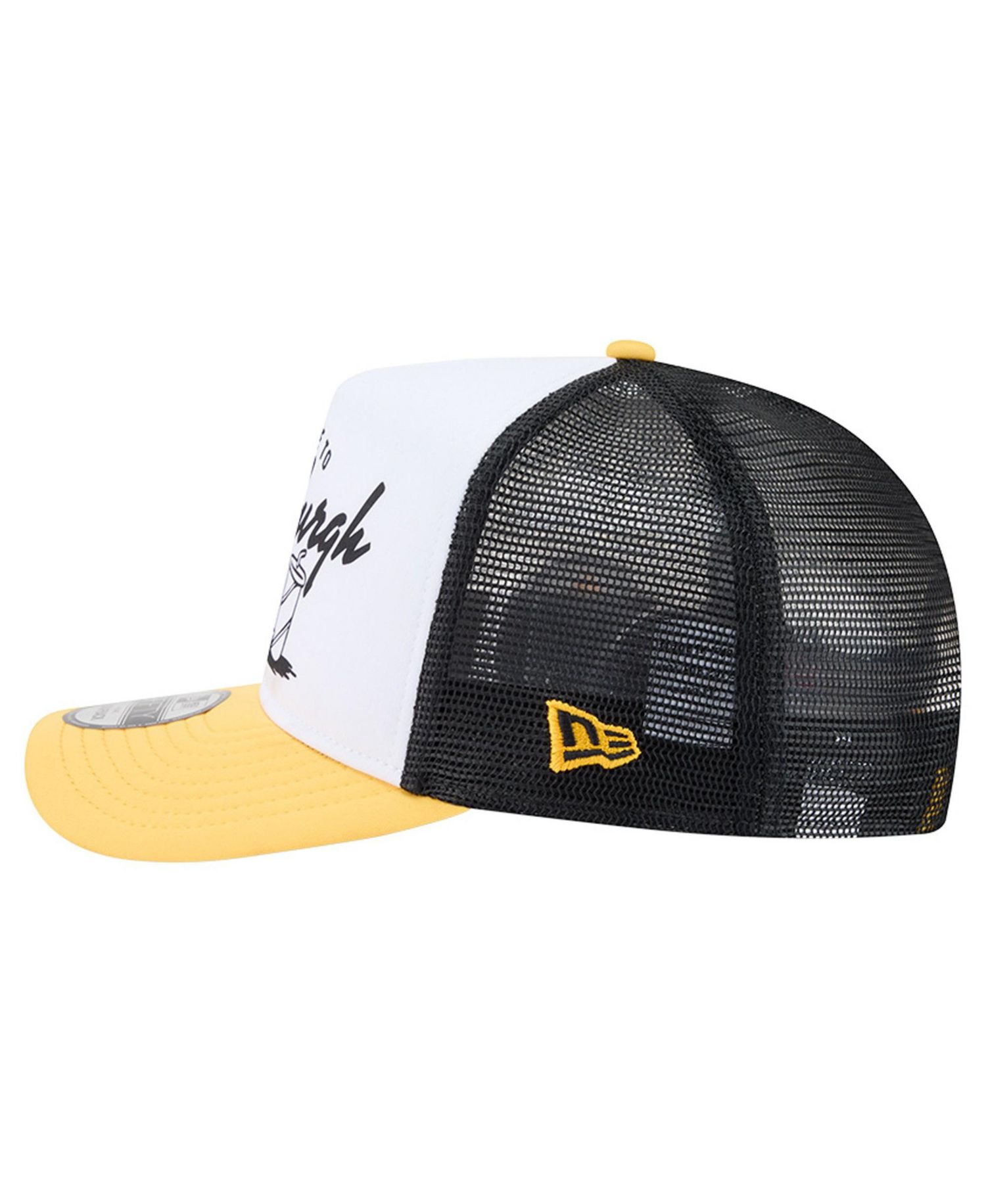 Men's White/Gold Pittsburgh Steelers Foodie 9FIFTY A-Frame Trucker Snapback Hat