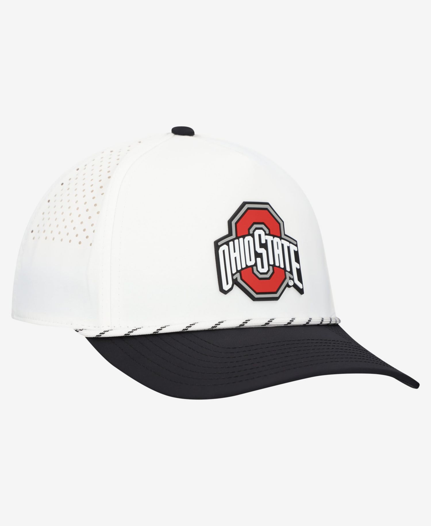 Men's White/Black Ohio State Buckeyes Classic Adjustable Rope Hat