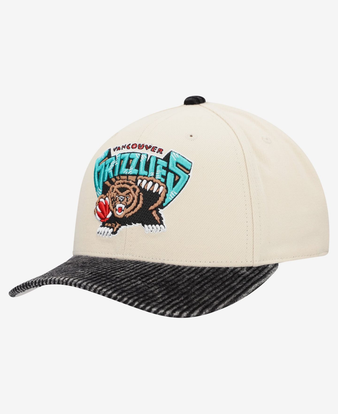 Мужская кепка Mitchell & Ness Cream Vancouver Grizzlies Washed Corduroy Pro Crown Snapback Hat — фото 1