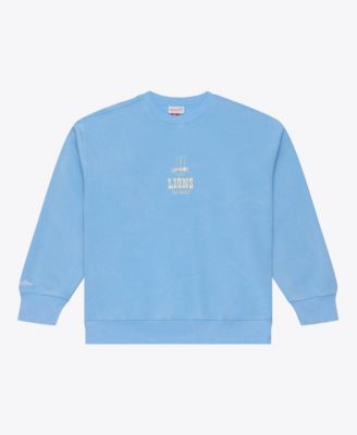 Men's Light Blue Detroit Lions Core Essentials Micro Logo Fleece Sweatshirt