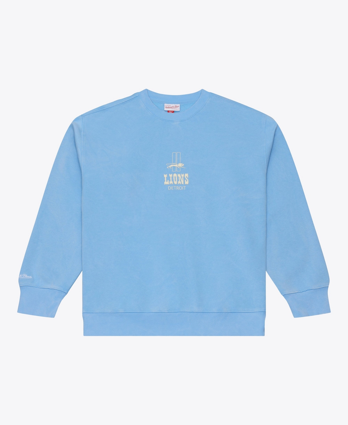Mitchell & Ness Men's Mitchell Ness Light Blue Detroit Lions Core Essentials Micro Logo Fleece Sweatshirt - Light Blue