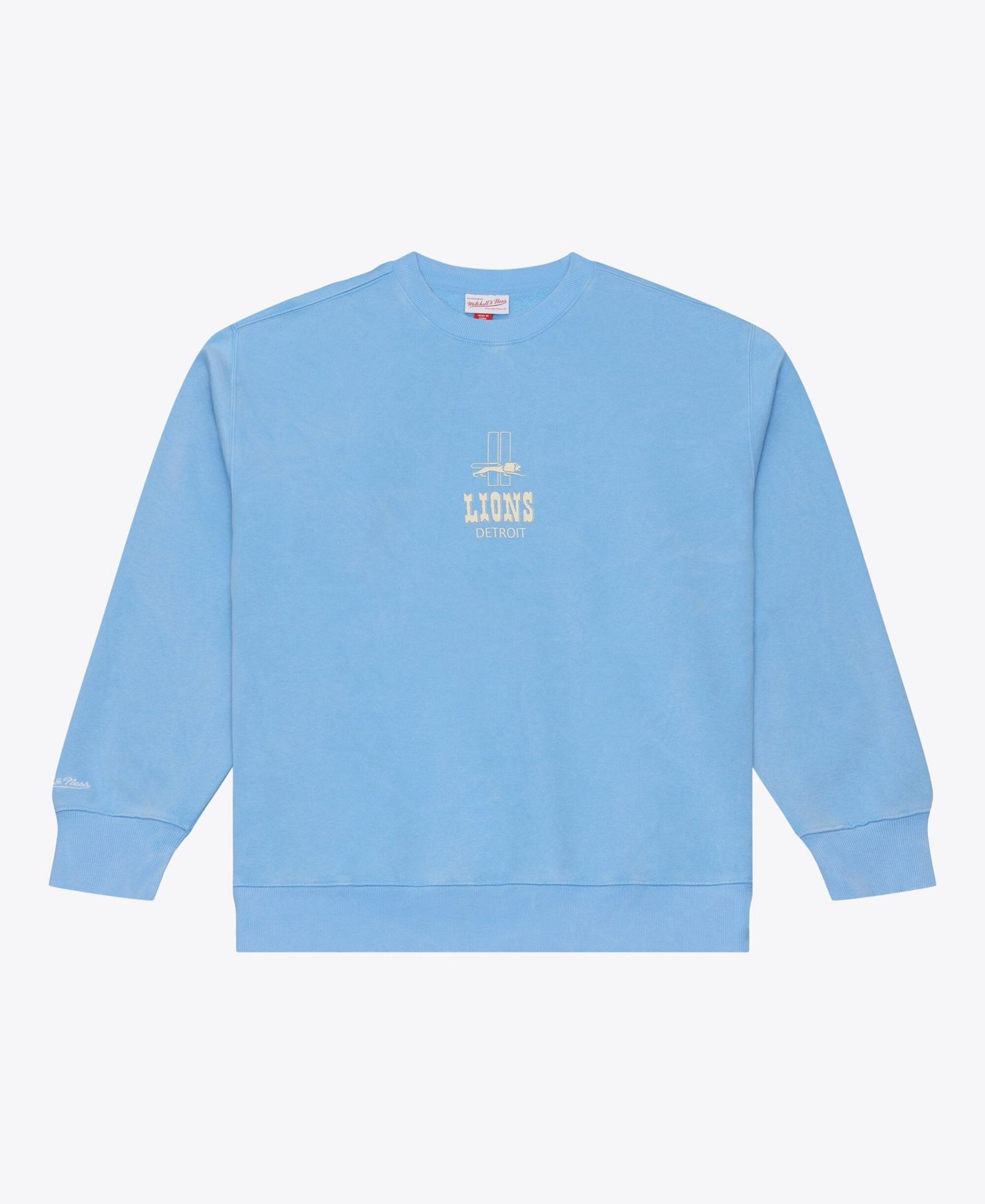 Men's Light Blue Detroit Lions Core Essentials Micro Logo Fleece Sweatshirt