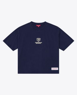Women's Navy Chicago Bears Core Essentials Micro Logo Boxy Crop T-Shirt