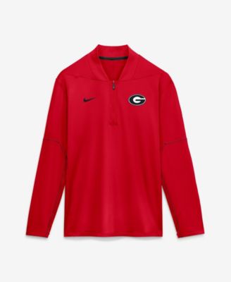 Nike - Men's Red Georgia Bulldogs 2026 Sideline Midweight Half-Zip Dri-FIT Pullover Red, Black