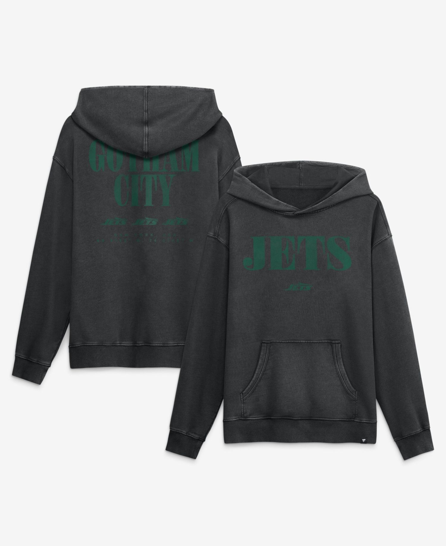 Men's Black New York Jets Relaxed Intense Rivalry French Terry Hoodie