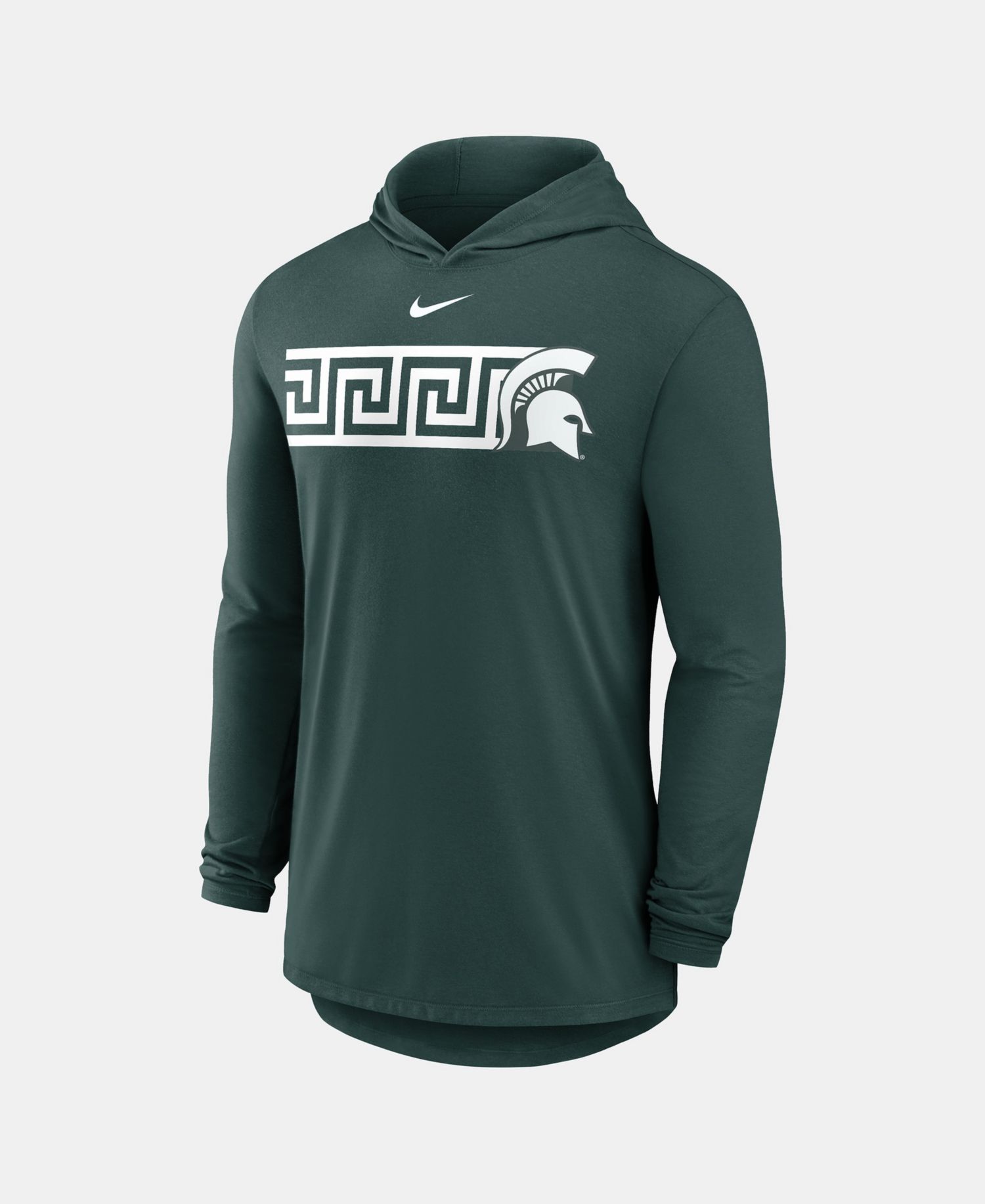 Men's Green Michigan State Spartans Primetime Pattern Tri-Blend Dri-FIT Long Sleeve Hooded T-Shirt