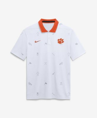 Men's White Clemson Tigers Vapor Pattern Dri-FIT Polo
