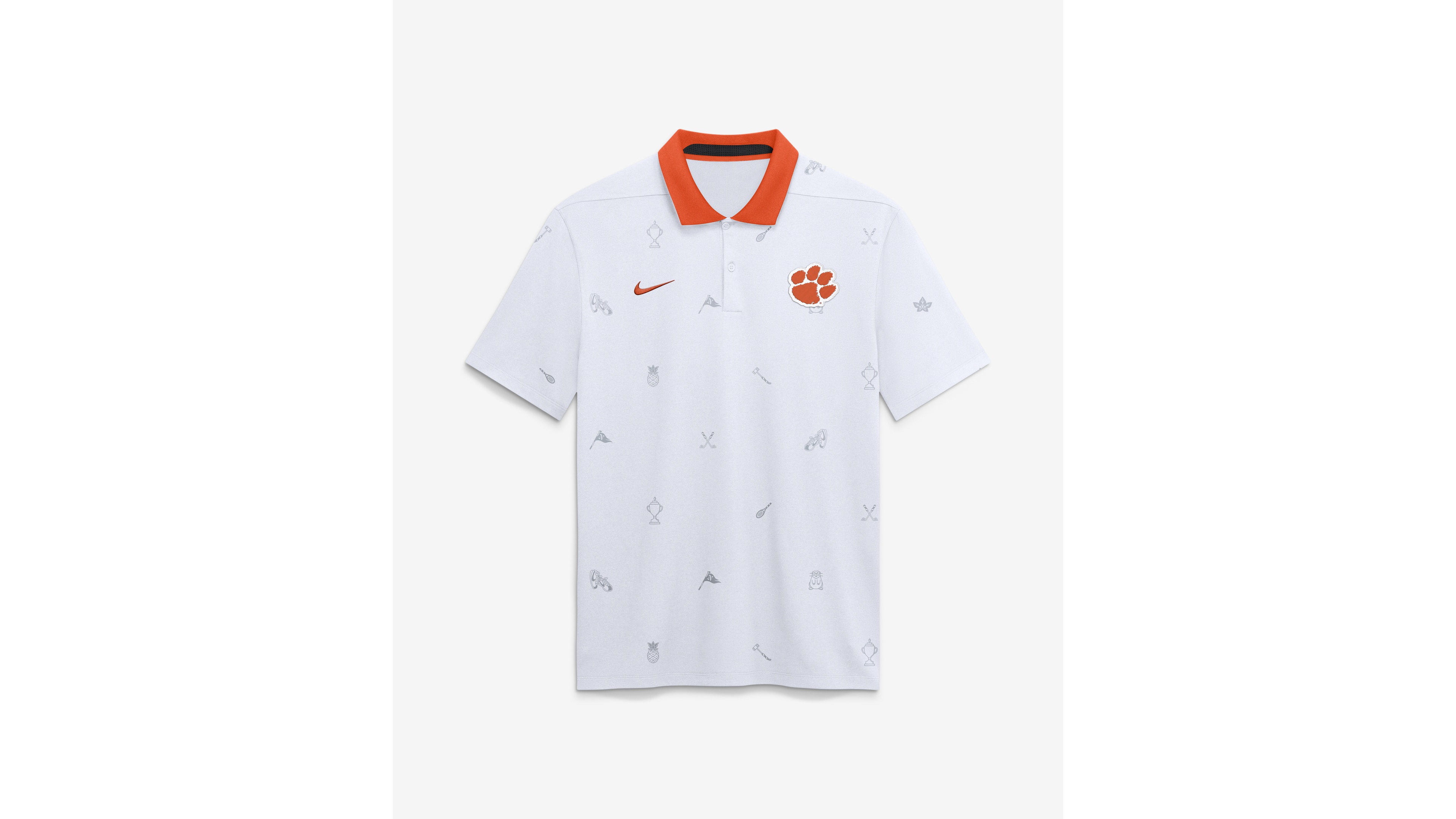 Nike Men's White Clemson Tigers Vapor Pattern Dri-fit Polo