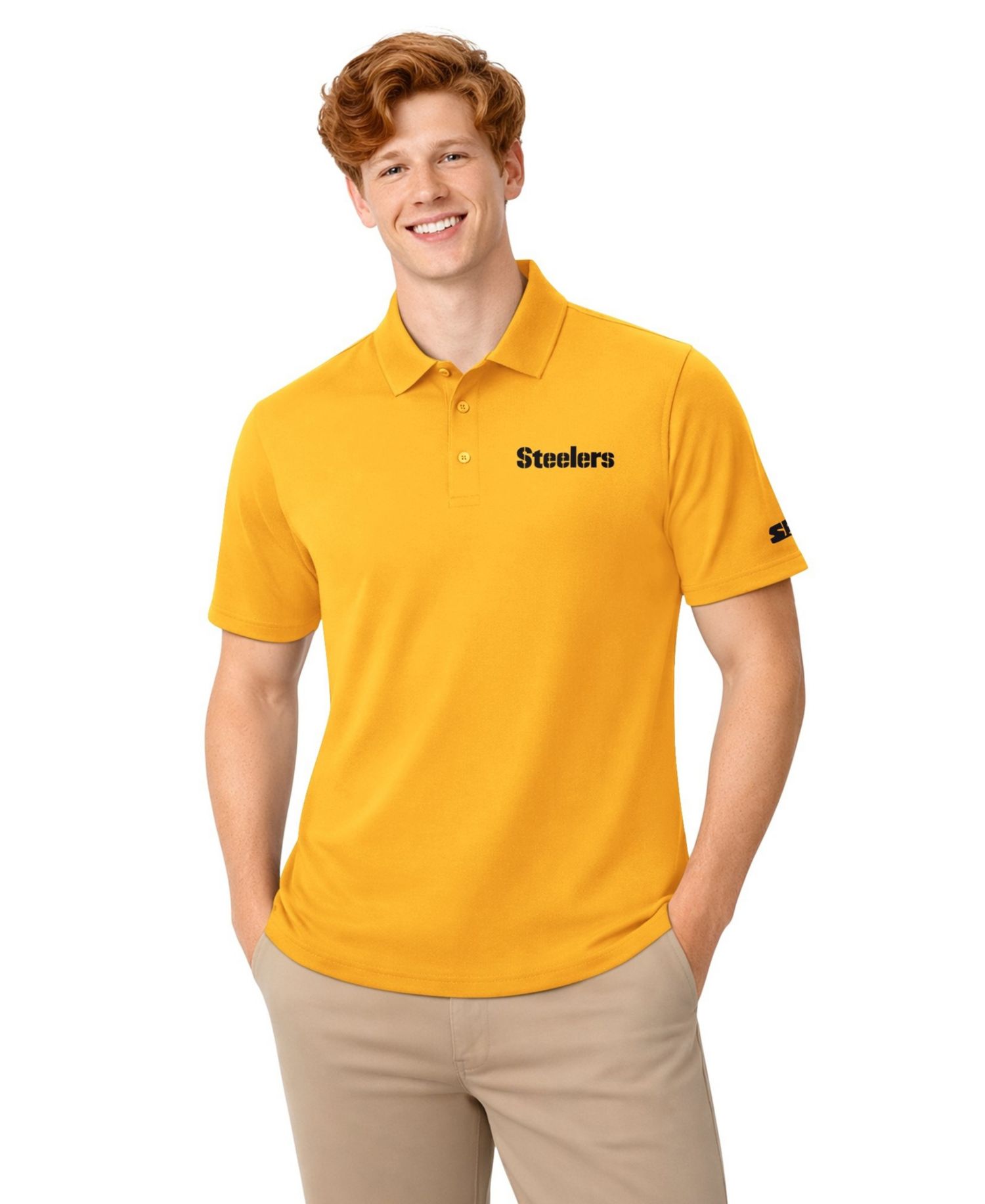 Men's Black/Gold Pittsburgh Steelers Two-Pack Logo Polo Set
