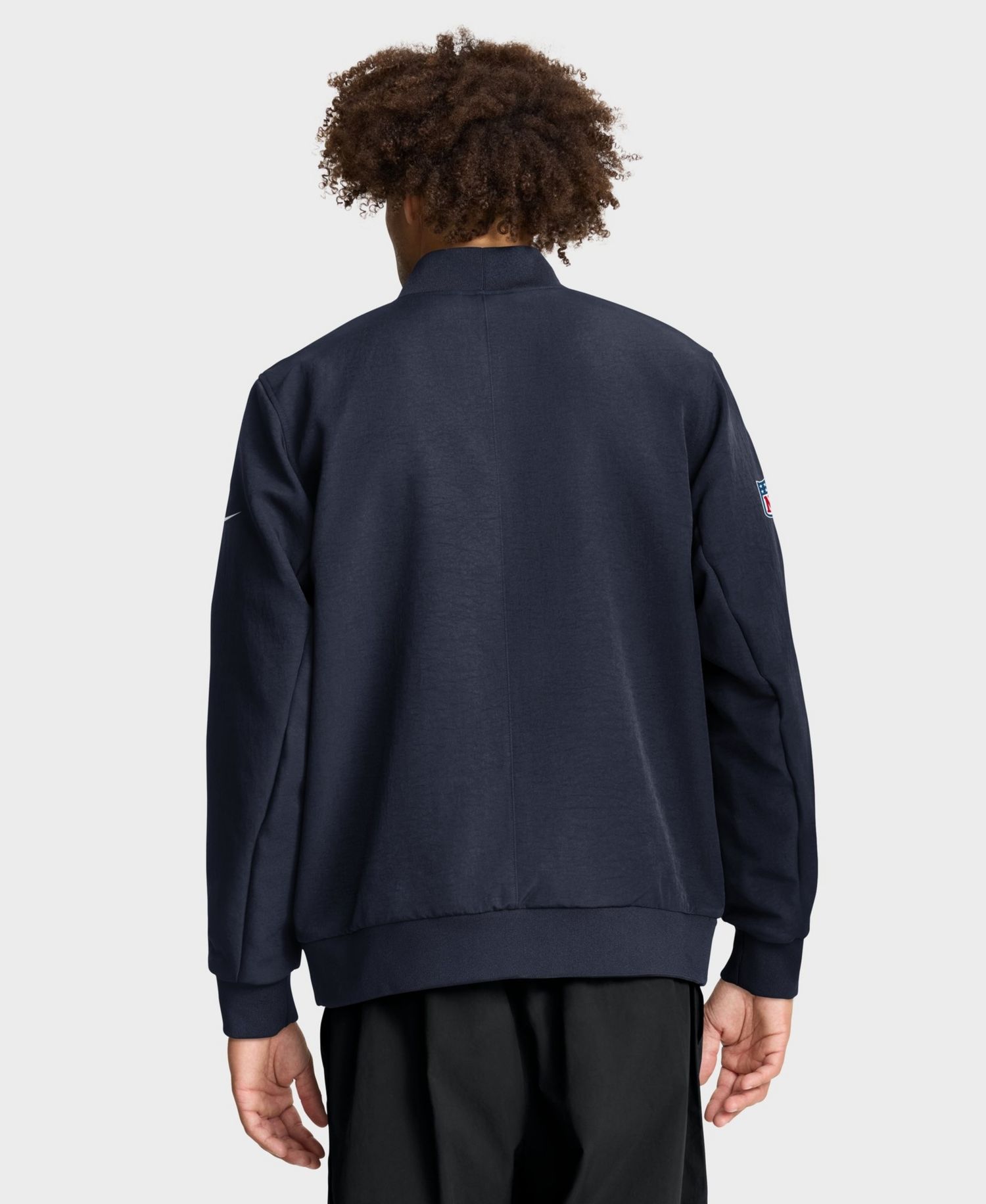 Men's Navy Chicago Bears Sideline Powerful Blocking Full-Zip Dri-FIT Bomber Jacket