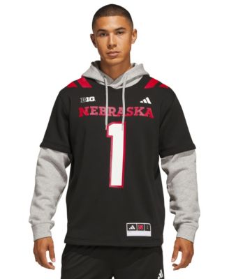 Men's  Black Nebraska Huskers Our Red Burns Brighter Strategy Jersey Hoodie