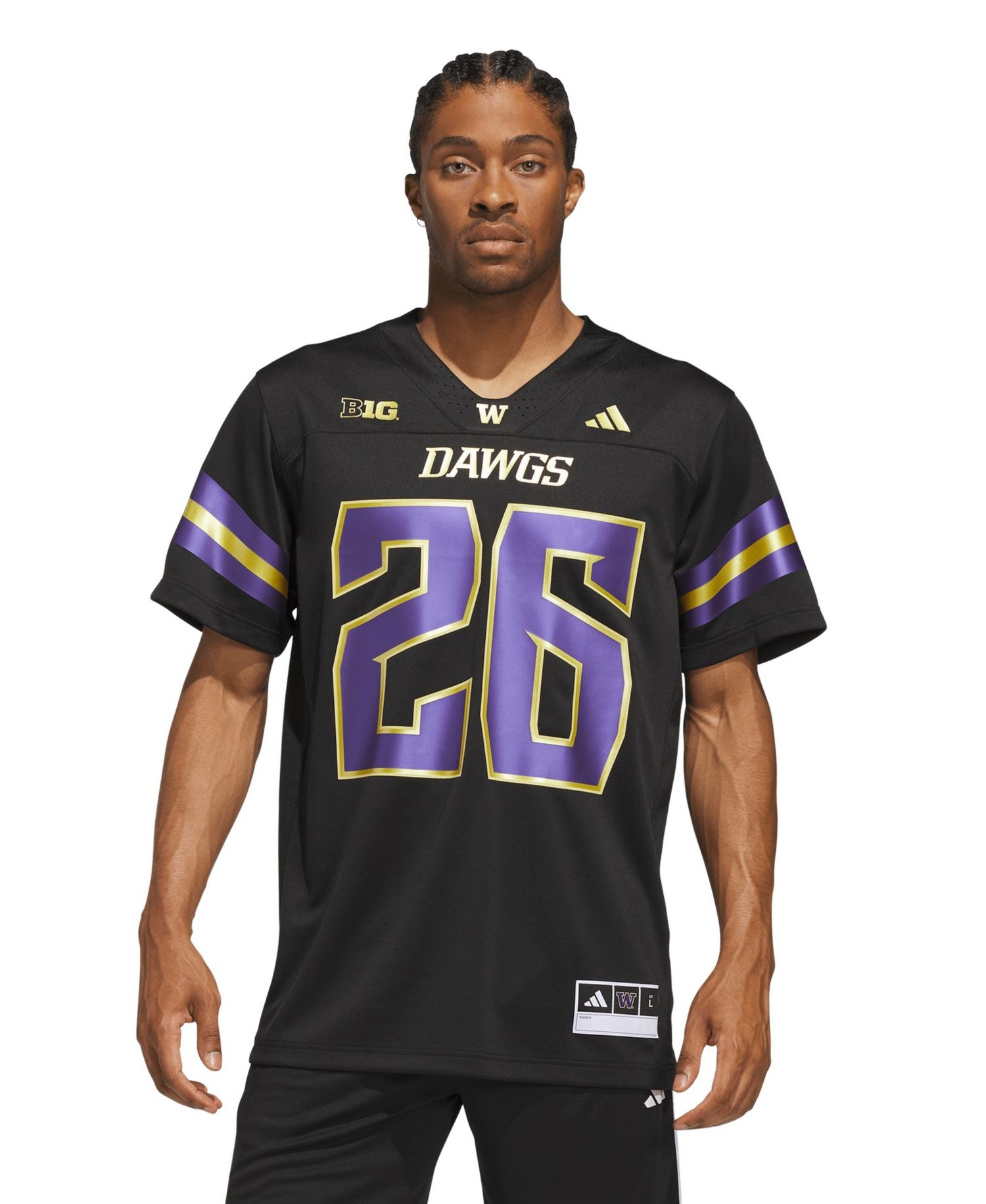 Men's #26 Black Washington Huskies Unleash the Dawgs Premier Strategy Jersey