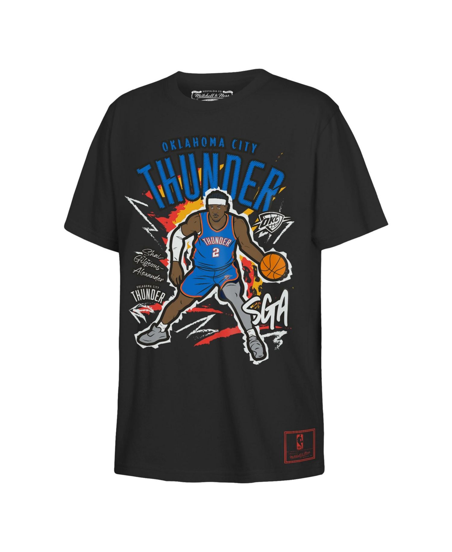 Big Boys and Girls Shai Gilgeous-Alexander Black Oklahoma City Thunder Chalked Up Player T-Shirt