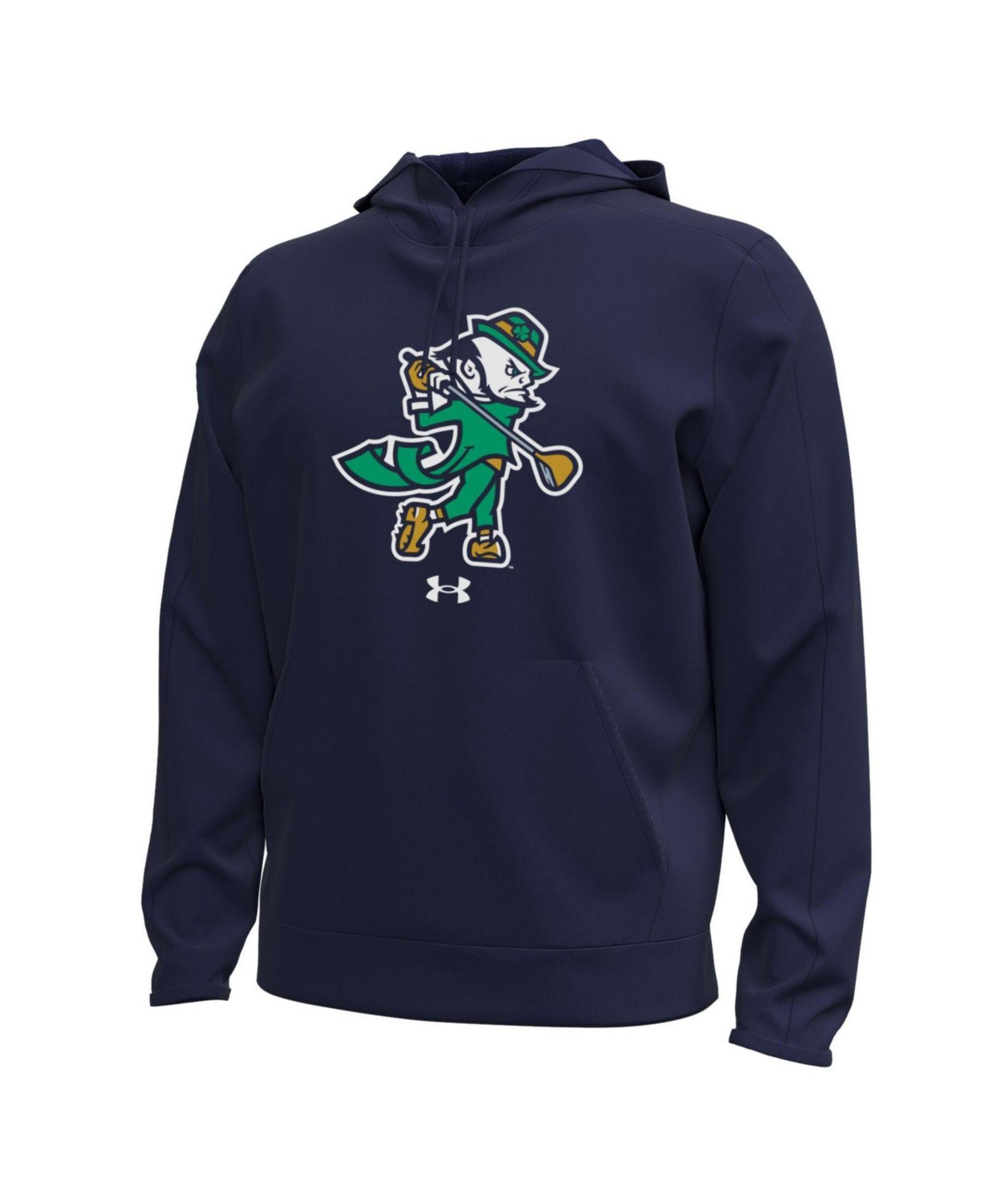 Men's Navy Notre Dame Fighting Irish Golf Leprechaun Fleece Hoodie