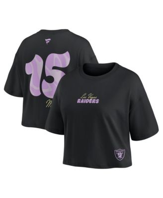 Women's Fernando Mendoza Black Las Vegas Raiders Fashion Cropped T-Shirt
