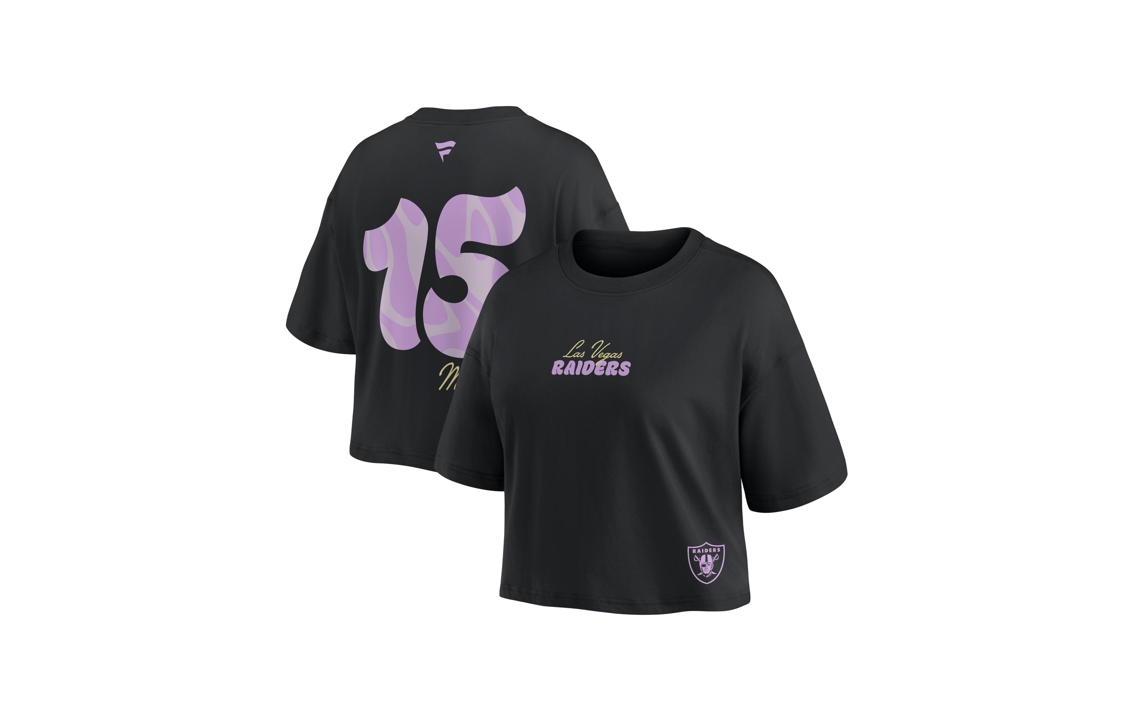Fanatics Women's Fernando Mendoza Black Las Vegas Raiders Fashion Cropped T-Shirt