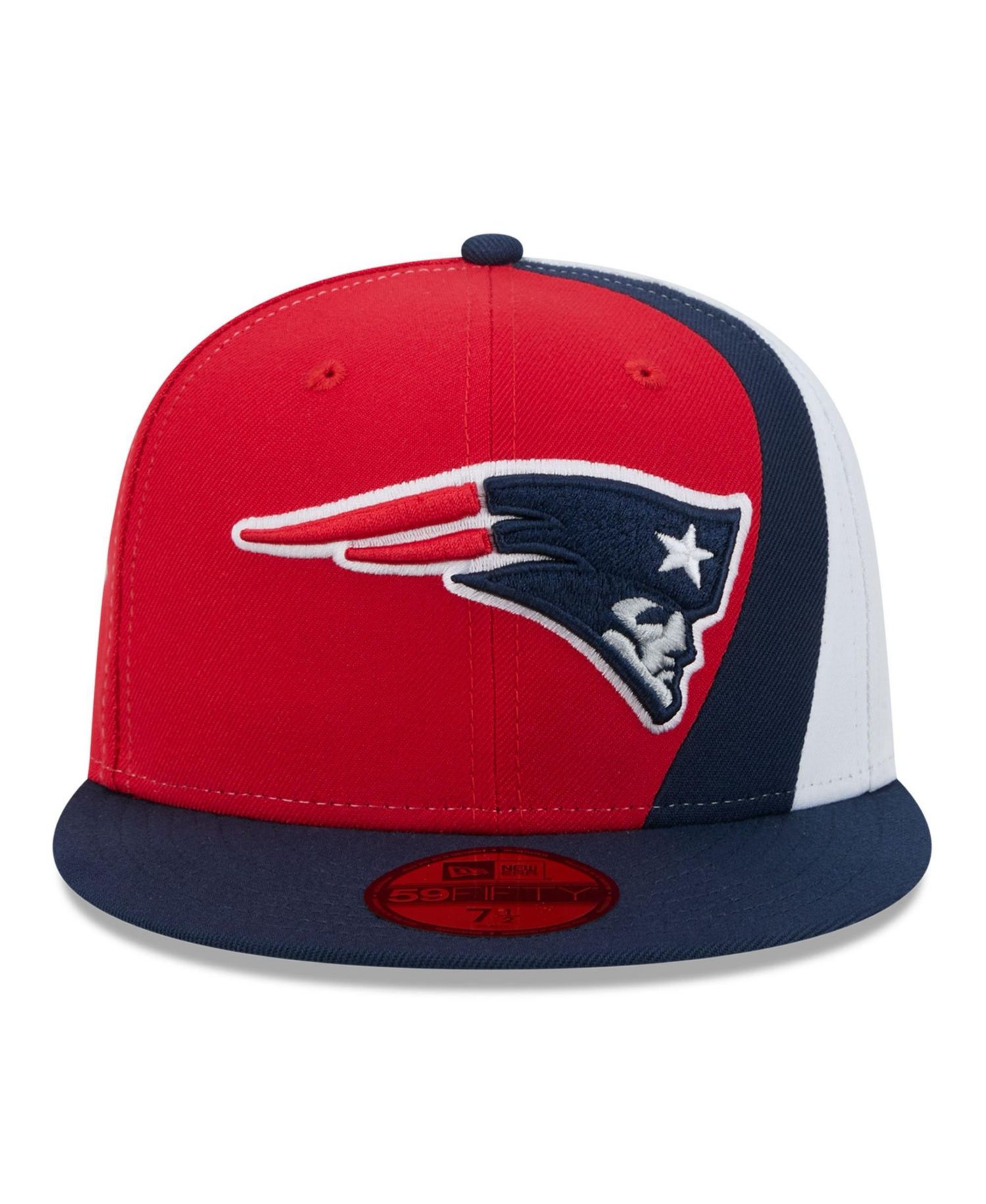 Men's Red/Navy New England Patriots Shock 59FIFTY Fitted Hat