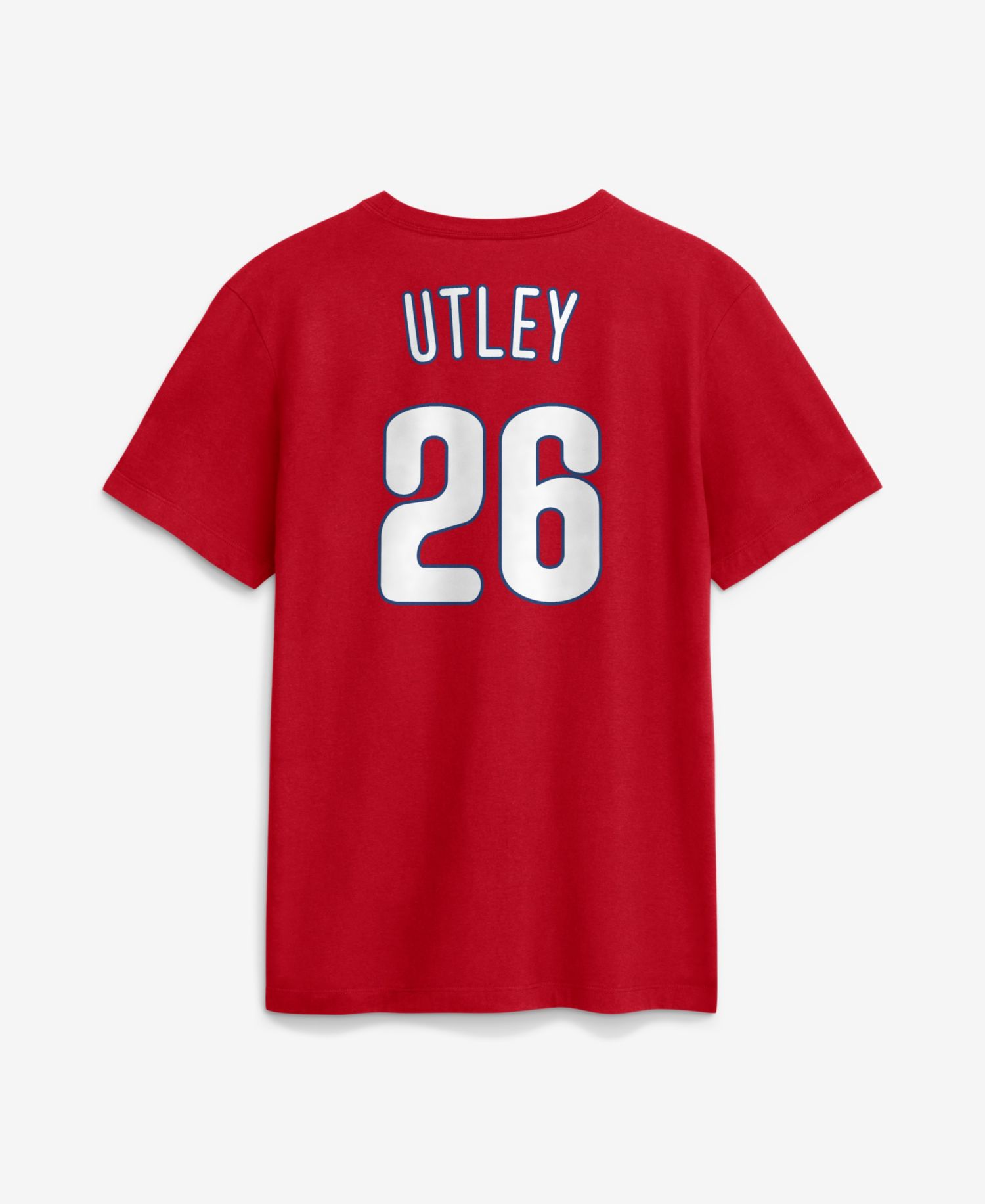 Men's Chase Utley Red Philadelphia Phillies Wall of Fame Name & Number T-Shirt