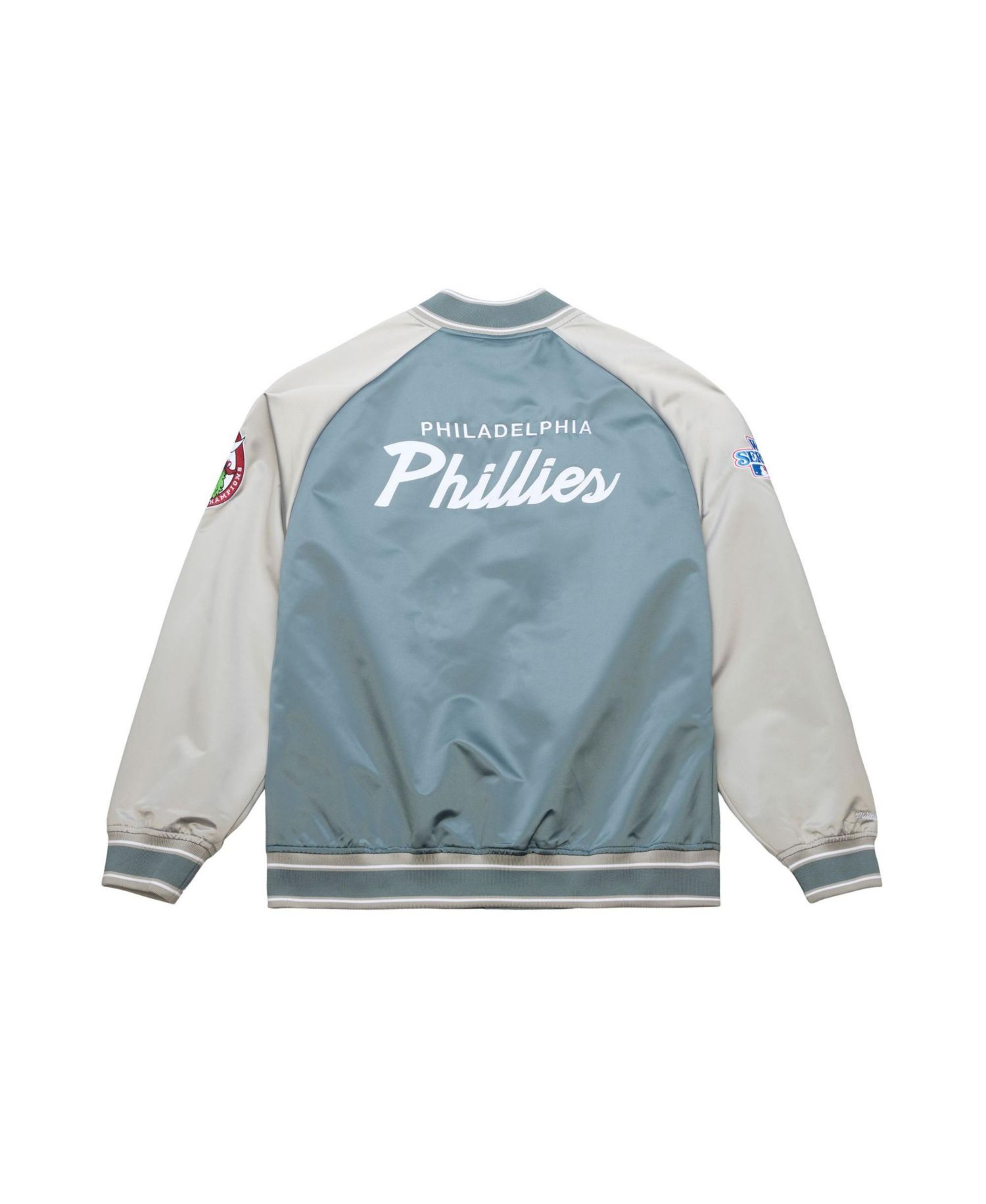 Men's Gray Philadelphia Phillies Thunderstorm Head Coach Lightweight Satin Full-Snap Jacket