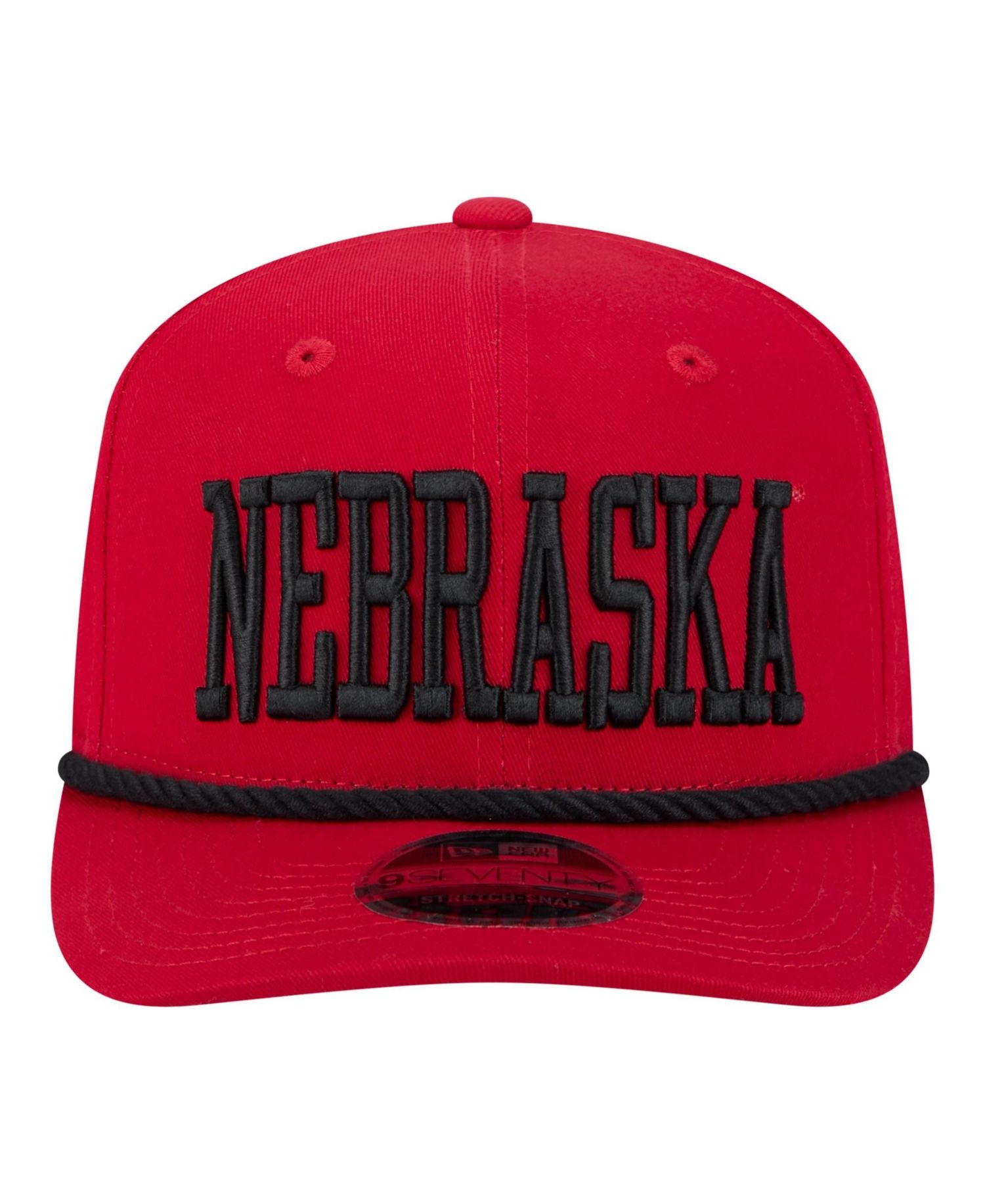 Men's Scarlet Nebraska Huskers Wordmark Rope 9SEVENTY Stretch-Snap Hat