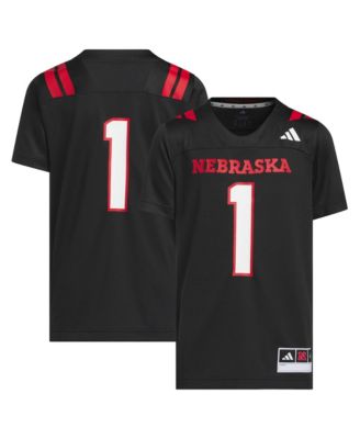 Big Boys and Girls #1 Black Nebraska Huskers Our Red Burns Brighter Strategy Football Jersey