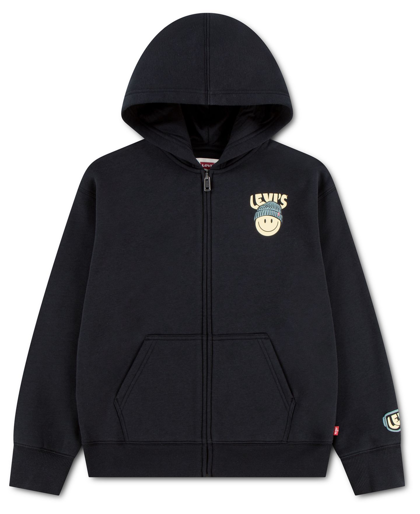 Худи Levi's Winter Smiley Graphic Full-Zip для мальчиков, цвет: Чёрный — фото 3