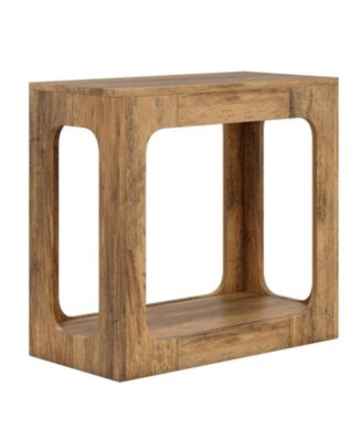 2-Tier Farmhouse End Table with Open Bottom Shelf