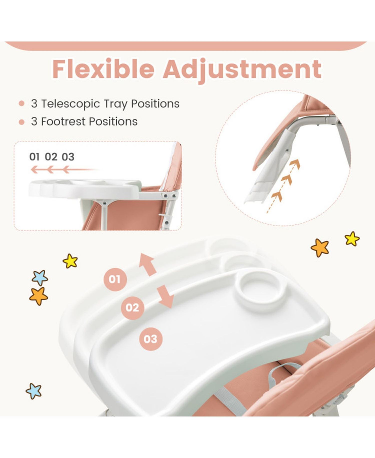 Foldable 5-Point Harness High Chair