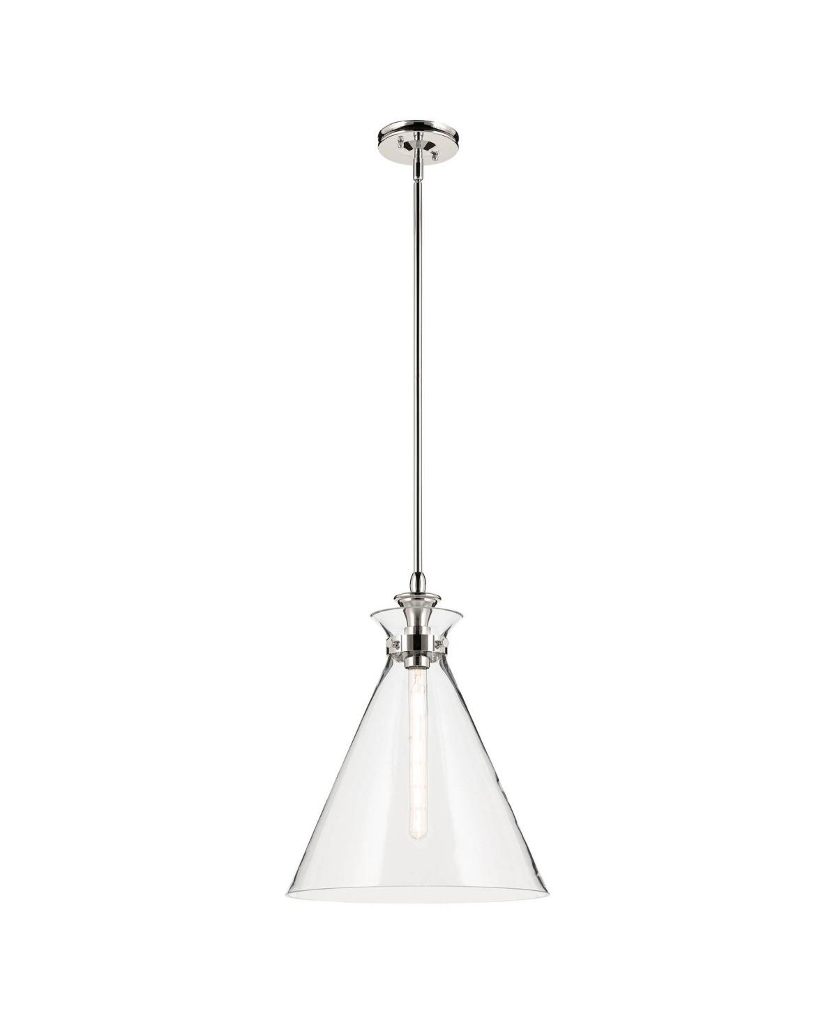 Kichler Laria 16 Inch 1 Light Pendant with Clear Glass in Polished Nickel