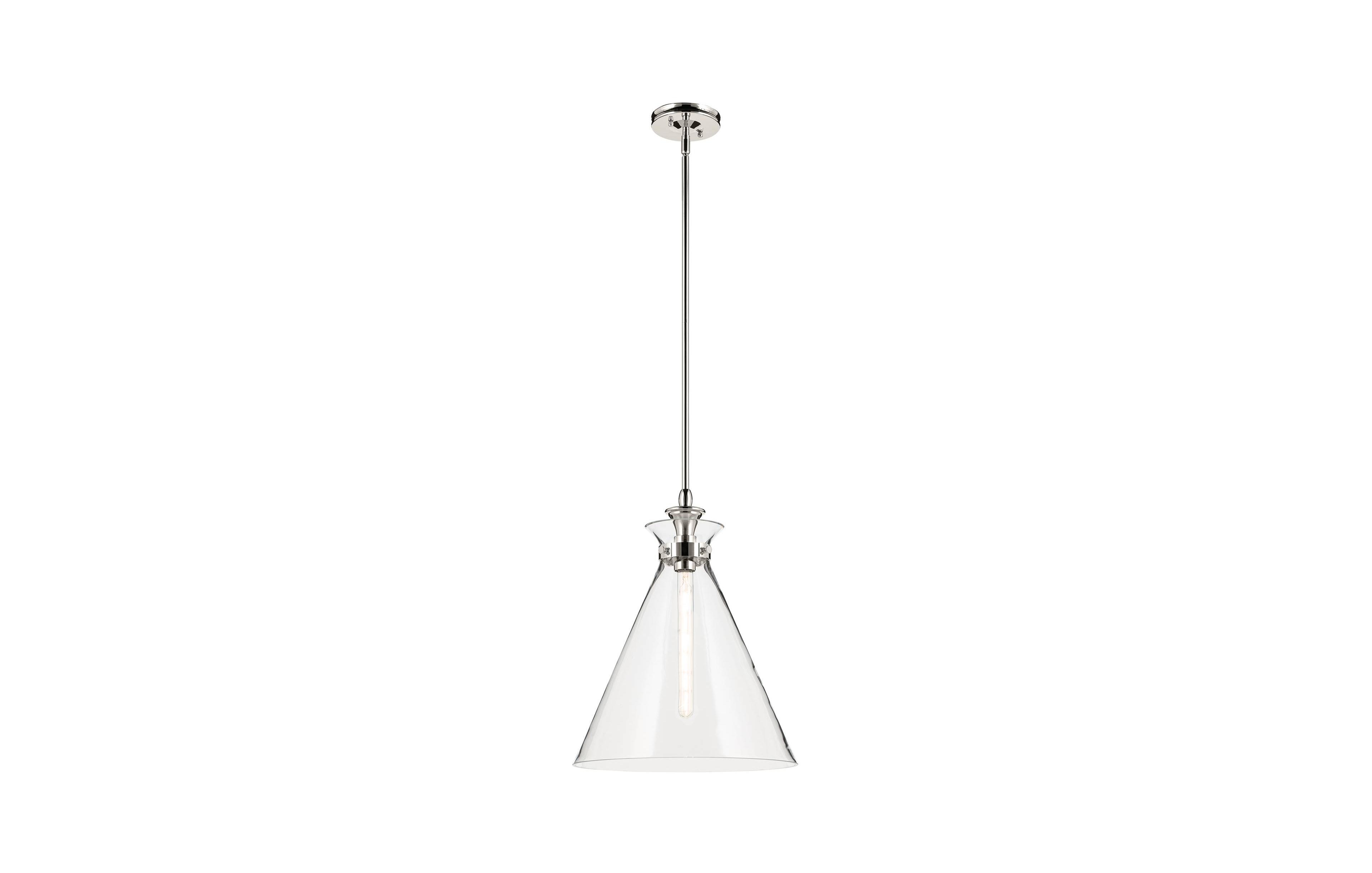 Kichler Laria 16 Inch 1 Light Pendant with Clear Glass in Polished Nickel