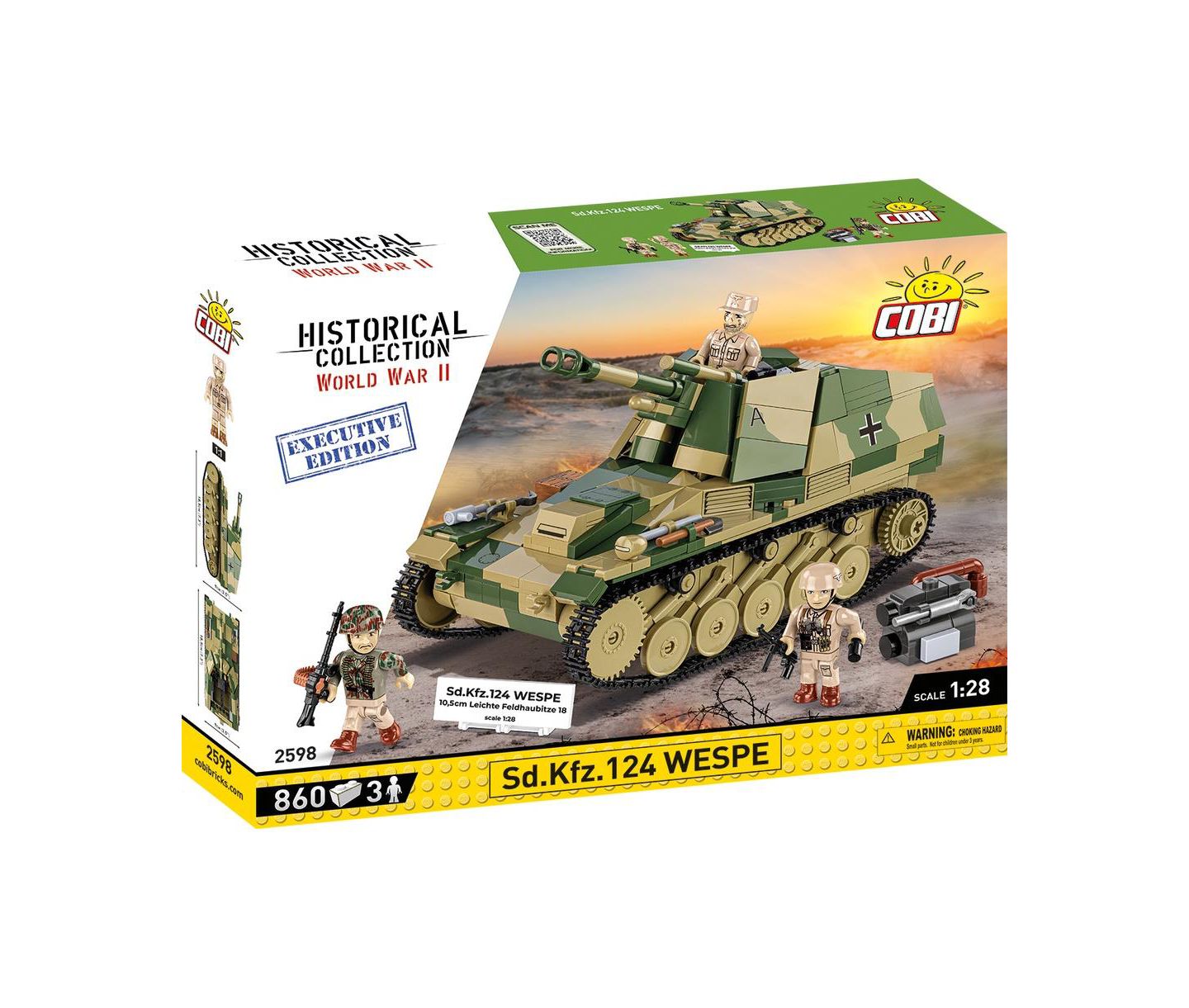 Детский конструктор COBI Historical Collection Wwii Sd.Kfz. 124 Wespe Tank Executive Edition 860-Piece Building Set, Ages 9+ — фото 1