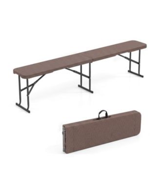 6-Foot Folding Plastic Picnic Bench with Carrying Handle