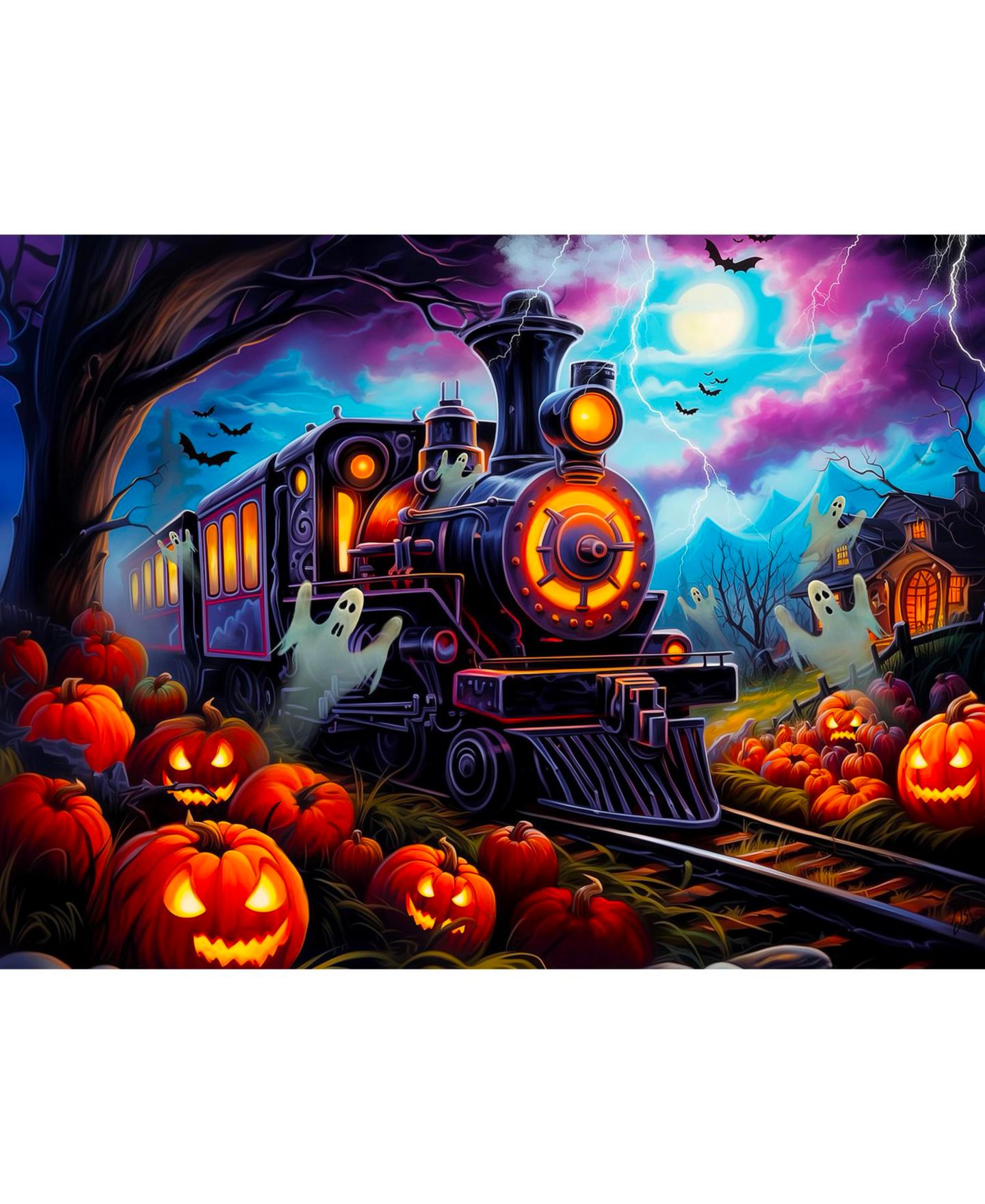 Детский пазл SunsOut Spooky Train 1000 piece Jigsaw Puzzle for Adults Halloween — фото 3