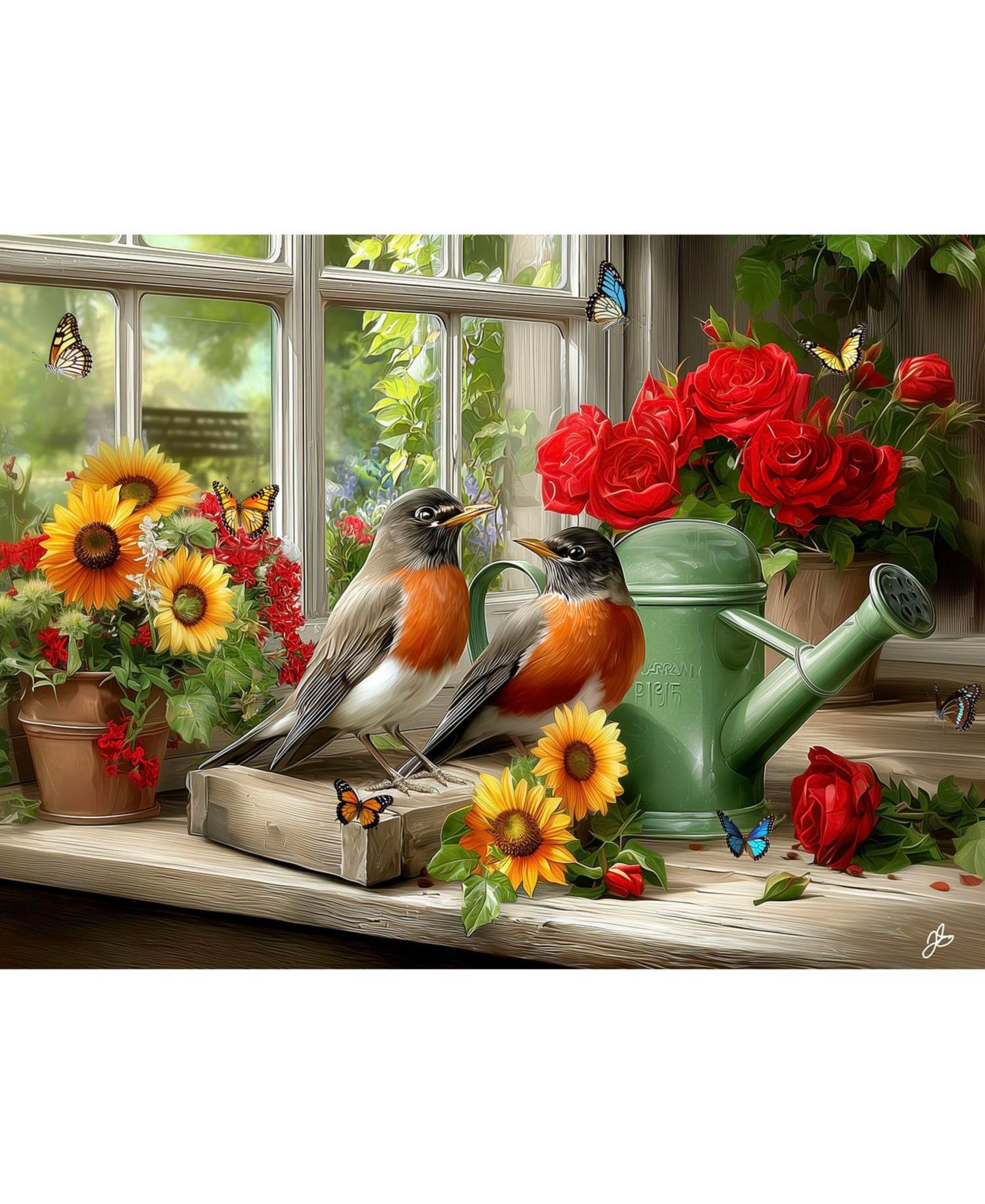Детский пазл SunsOut Window Sill Perch Interlocking 1000 Piece Jigsaw Puzzle, от 15 лет — фото 3