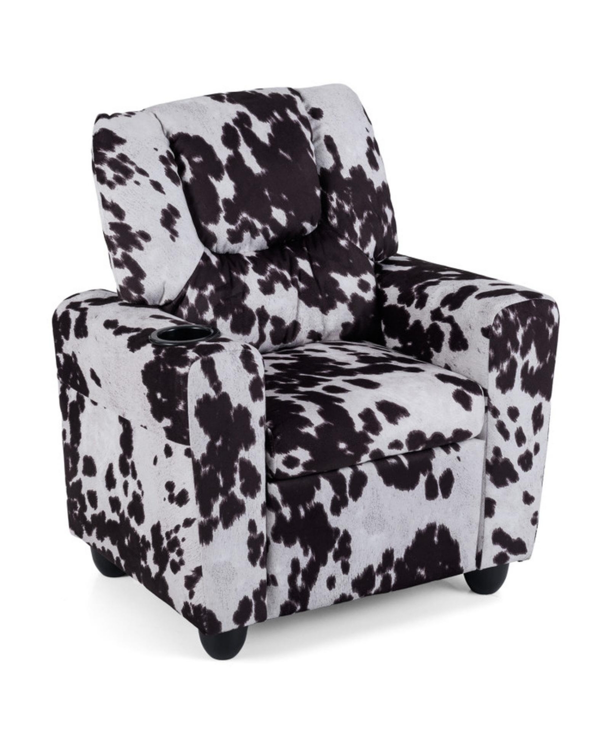 Gouun Kids Push Back Recliner Chair with Retractable Footrest and Cup Holder - White