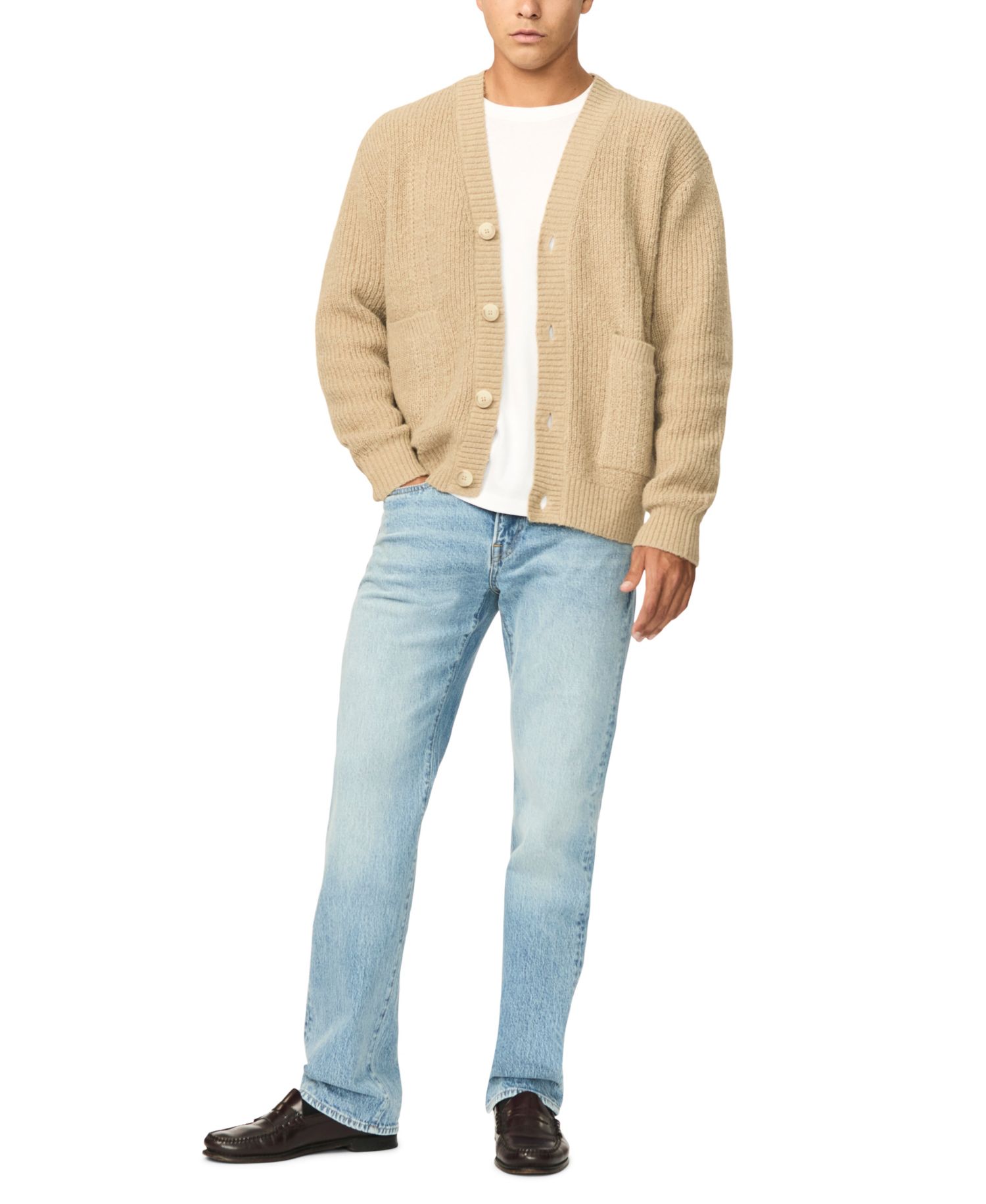 Men's Walex V-Neck Patch Pocket Brushed-Knit Cardigan