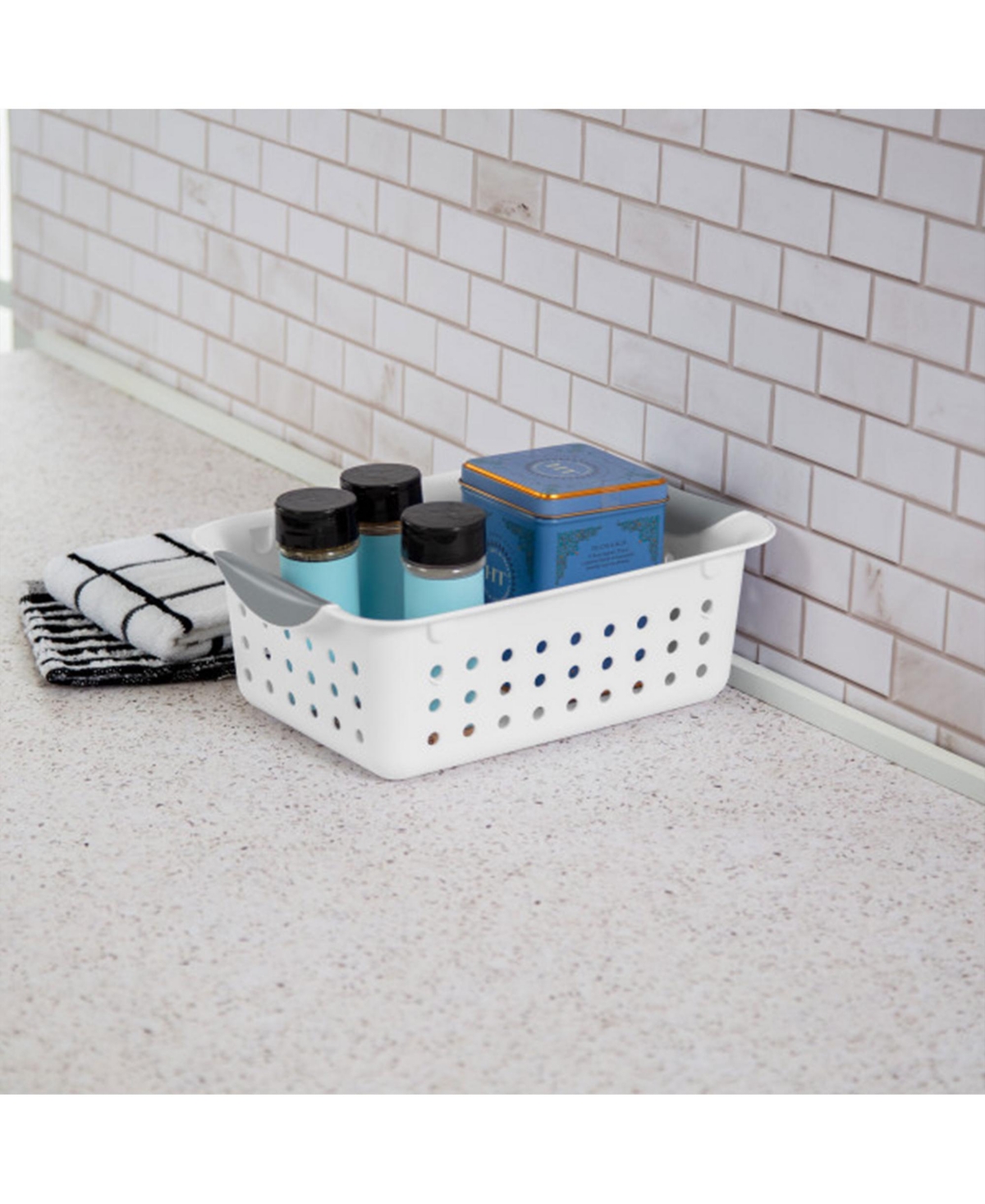 Sterilite 16228012 Small Ultra Plastic Storage Organizer Basket, White (24 Pack)